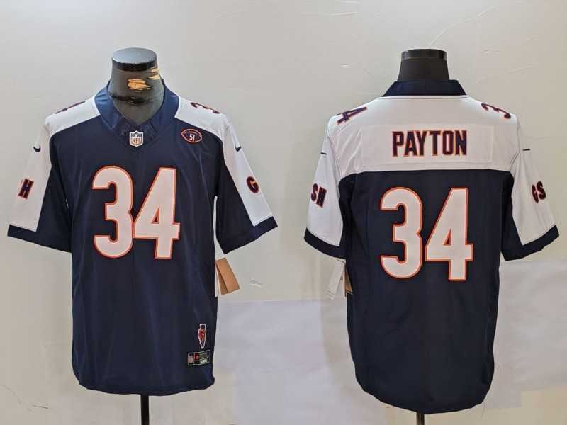 Men%27s Chicago Bears #34 Walter Payton Limited Navy Thanksgiving Fashion FUSE Jersey
